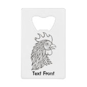 Rooster's Head Line Art Geldbeutel Flaschenöffner (Vorderseite)
