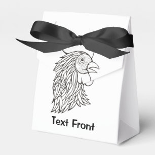 Rooster's Head Line Art Geschenkschachtel