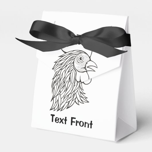 Rooster's Head Line Art Geschenkschachtel (Vorderseite)