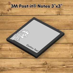 Rooster's Head Line Art Post-it Klebezettel