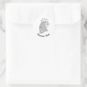 Rooster's Head Line Art Runder Aufkleber (Tasche)