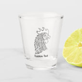 Rooster's Head Line Art Schnapsglas (Vorderseite)