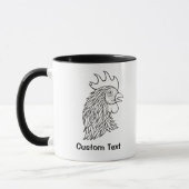 Rooster's Head Line Art Tasse (Links)