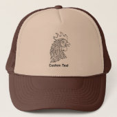 Rooster's Head Line Art Truckerkappe (Vorderseite)