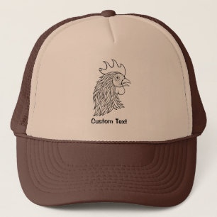 Rooster's Head Line Art Truckerkappe