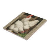 Roosters & Hen außerhalb von Hen House mit weißer Fliese (Seite)