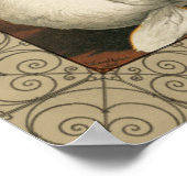 Roosters & Hen außerhalb von Hen House mit weißer  Poster (Ecke)