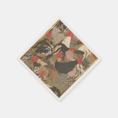 Roosters Japanisches Malkroster Jahr 2017 Papier Serviette (Ecke)