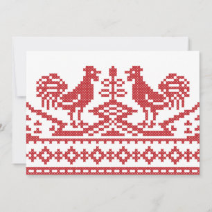 Roosters Kreuzstich Russisches Muster
