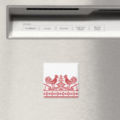 Roosters Kreuzstich Russisches Muster Magnet (In Situ (Geschirrspüler))