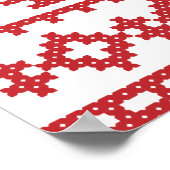 Roosters Kreuzstich Russisches Muster Poster (Ecke)