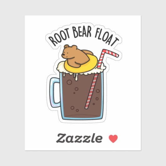 Root Bear Float Funny Root Beer Pub Aufkleber (Blatt)