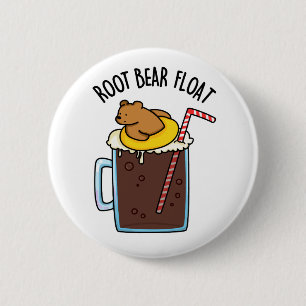 Root Bear Float Lustiger Root Beer Pun Button