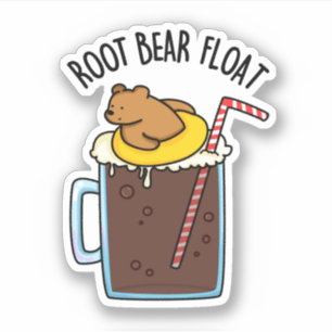 Root Bear Float Lustiger Root Beer Witz Aufkleber