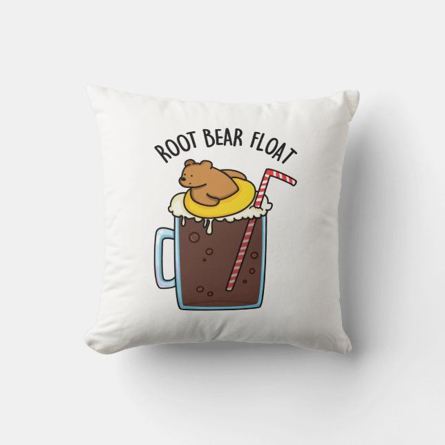 Root Bear Float Lustiger Root Beer Witz Kissen (Vorderseite)