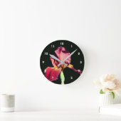 Root Beer Bearded Iris Flower Runde Wanduhr (Zuhause)