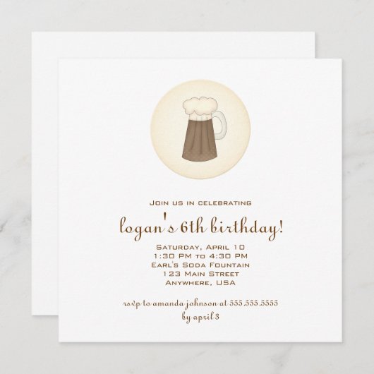 Root Beer-Einladung Einladung (Vorne/Hinten)