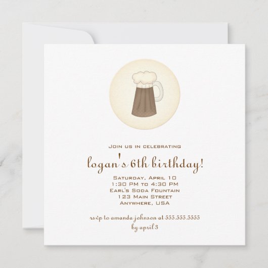 Root Beer-Einladung Einladung (Vorderseite)