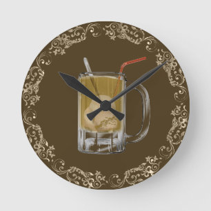 Root beer float clock runde wanduhr