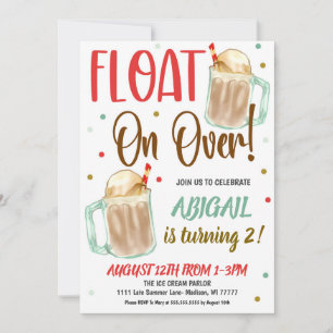 Root Beer Float Kindergeburtstag Party Einladung