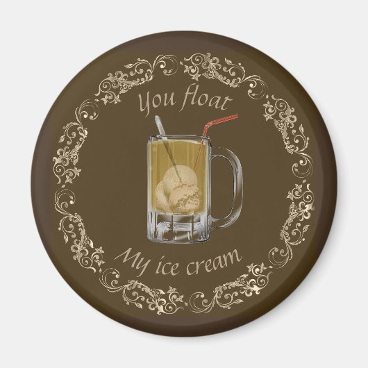 Root Beer Float Old Fashioned Braun Gold Magnet (Vorne)
