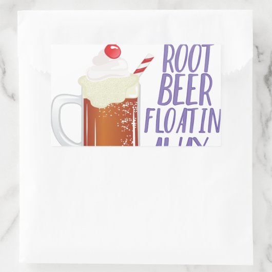 Root Beer Floatin Rechteckiger Aufkleber (Tasche)