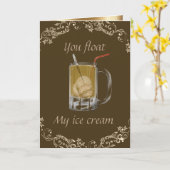 Root Beerfloss "Sie schwimmen meine romantische Karte (Gelbe Blume)