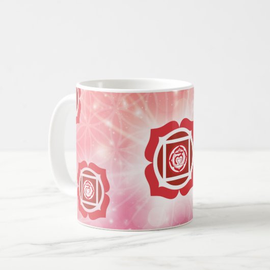 Root Chakra - 1. Chakra - rot Kaffeetasse (Vorderseite Links)