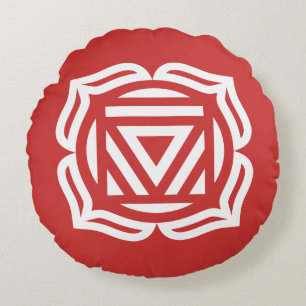 Root Chakra Energy Round Pillow Rundes Kissen