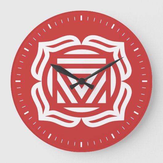 Root Chakra Energy Wall Clock Große Wanduhr (Vorderseite)