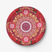 Root Chakra Mandala Plate Pappteller (Vorderseite)