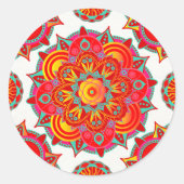 Root Chakra Mandala Runder Aufkleber (Vorderseite)
