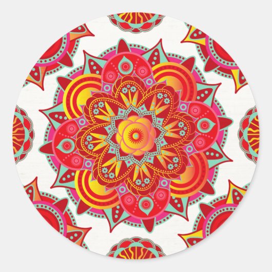 Root Chakra Mandala Runder Aufkleber (Vorderseite)