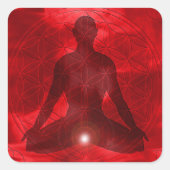 Root Chakra Muladhara Quadratischer Aufkleber (Vorderseite)