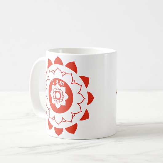 Root Chakra Muladhara Red Mandala Tasse (Vorderseite Links)