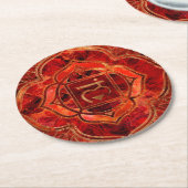 Root chakra - Muladhara Runder Pappuntersetzer (Angewinkelt)