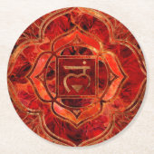 Root chakra - Muladhara Runder Pappuntersetzer (Vorderseite)
