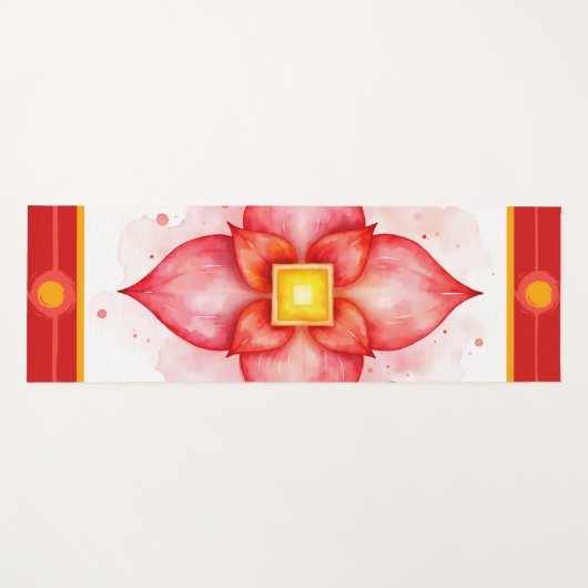 Root Chakra | Red Lotus for Grounding Yoga Mat Yogamatte (Vorderseite (Horizontal))