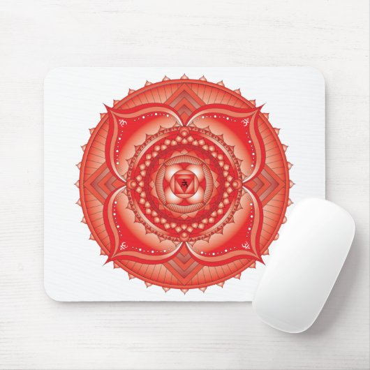 Root Chakra Red Mandala Mouse Pad Mousepad (Mit Mouse)
