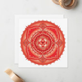 Root Chakra Red Mandala Square Note Card Mitteilungskarte (Vorderseite/Rückseite Beispiel)