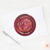 Root Chakra Red Paint-Fabric #2 Runder Aufkleber (Umschlag)