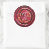 Root Chakra Red Paint-Fabric #2 Runder Aufkleber (Tasche)
