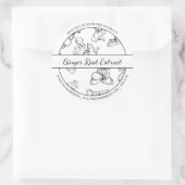 Root-Extract-Etikett für Schwarz-Weiß-Sketch Runder Aufkleber (Tasche)