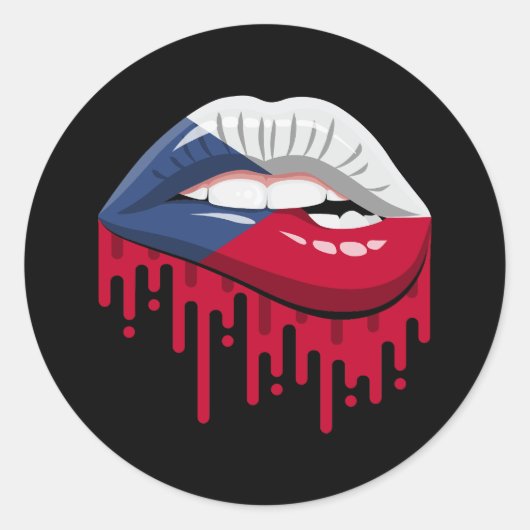 Root-Flagge der Tschechischen Republik Runder Aufkleber (Vorderseite)