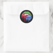 Root-Flagge für Eritrea lips Runder Aufkleber (Tasche)