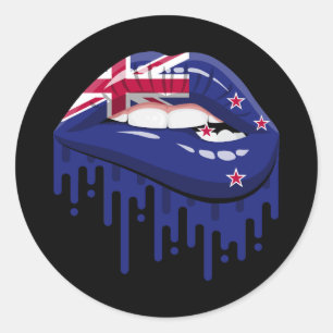 Root-Flagge für Neuseeland Runder Aufkleber