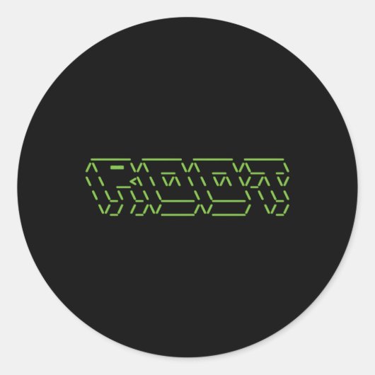 Root Linux Ascii Hacker Runder Aufkleber (Vorderseite)