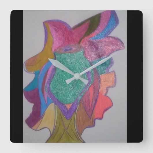 Root of Beauty Quadratische Wanduhr (Vorderseite)