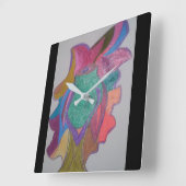 Root of Beauty Quadratische Wanduhr (Winkel)