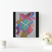 Root of Beauty Quadratische Wanduhr (Zuhause)